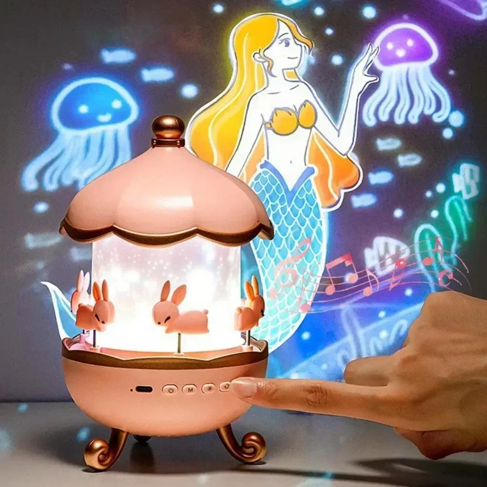 Onlineorderly™ Rechargeable Rotating Night Projector