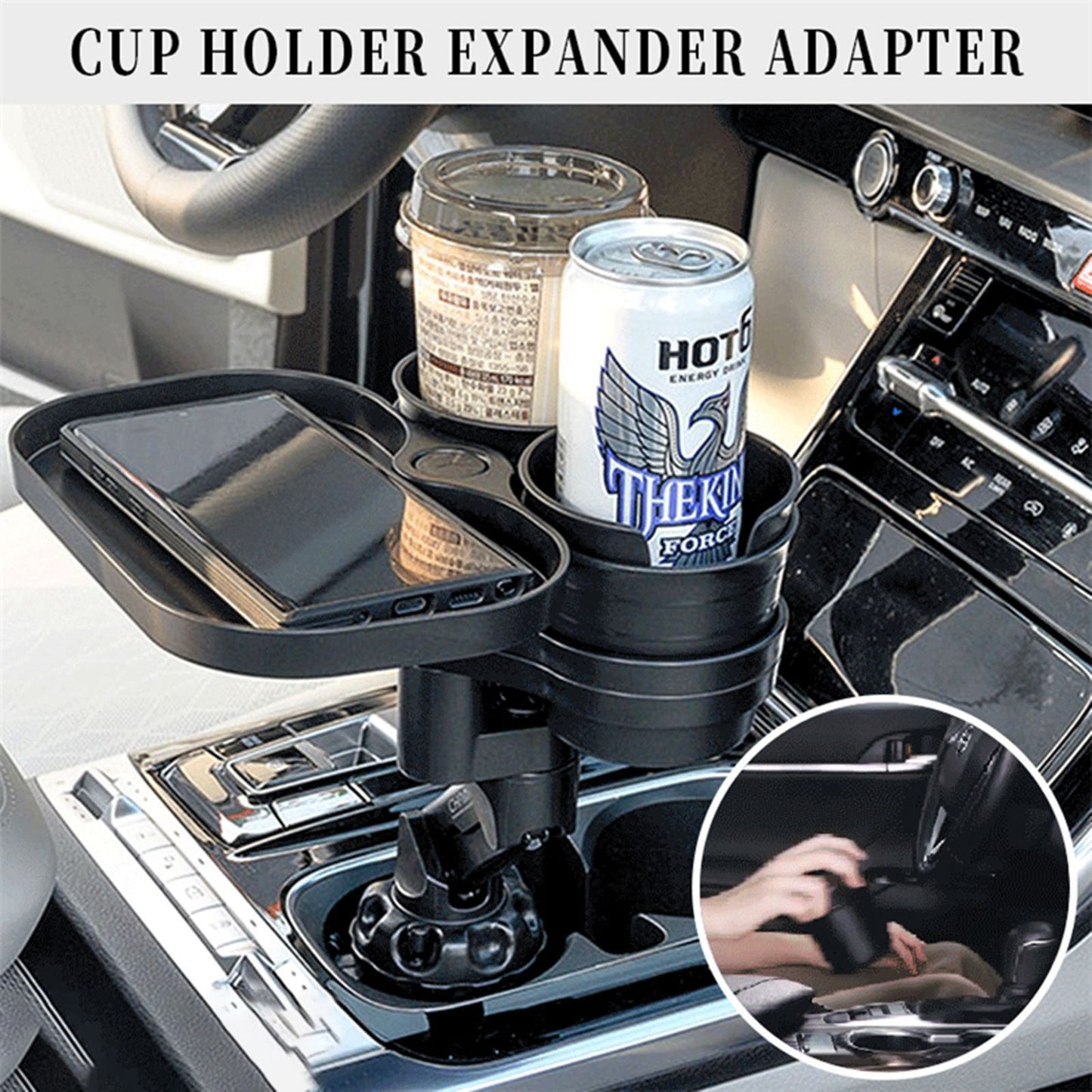 Onlineorderly™ 2-in-1 Car Cup Holder with Wireless Charging – Smart Organizer & Fast Charger
