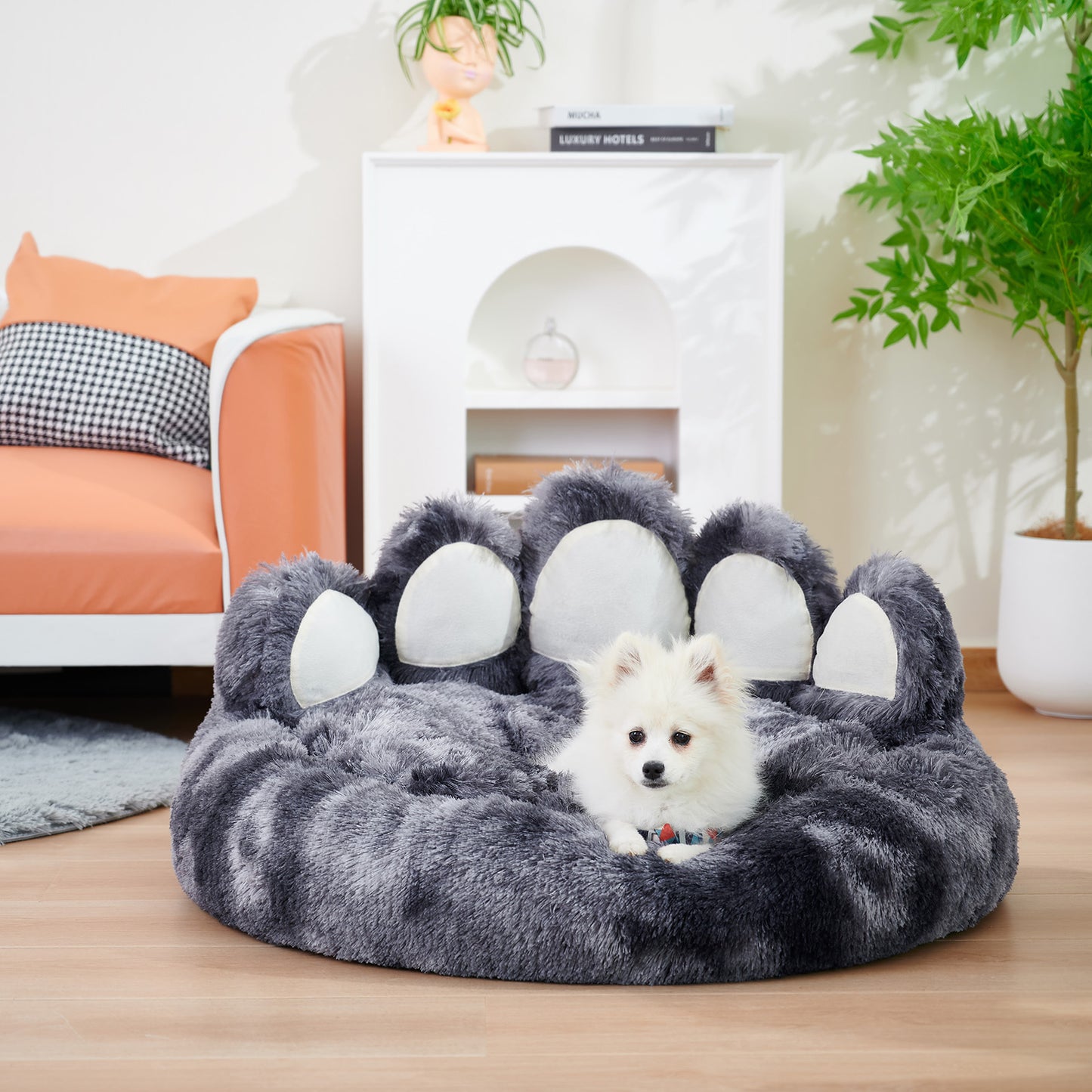 Onlineorderly™ Bear Paw Plush Pet Bed – Cozy Bed for Small Dogs & Cats