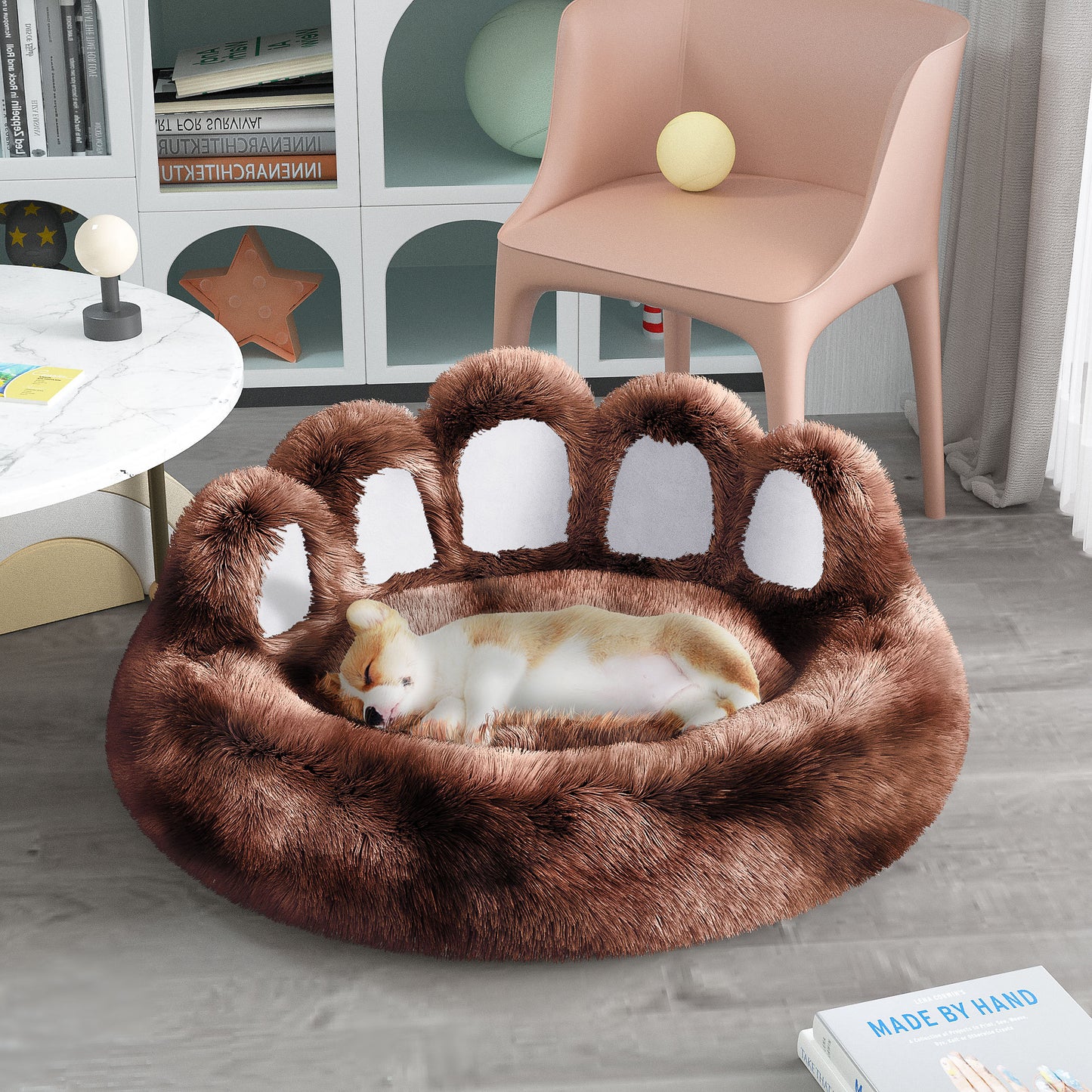 Onlineorderly™ Bear Paw Plush Pet Bed – Cozy Bed for Small Dogs & Cats