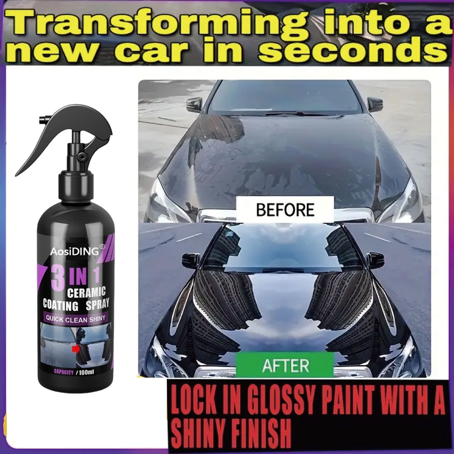 Onlineorderly™ Three-in-One Car Ceramic Nano Coating Spray