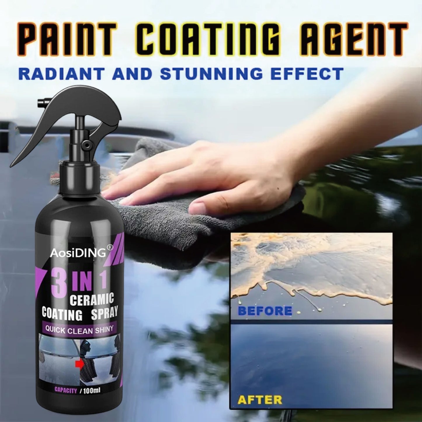 Onlineorderly™ Three-in-One Car Ceramic Nano Coating Spray