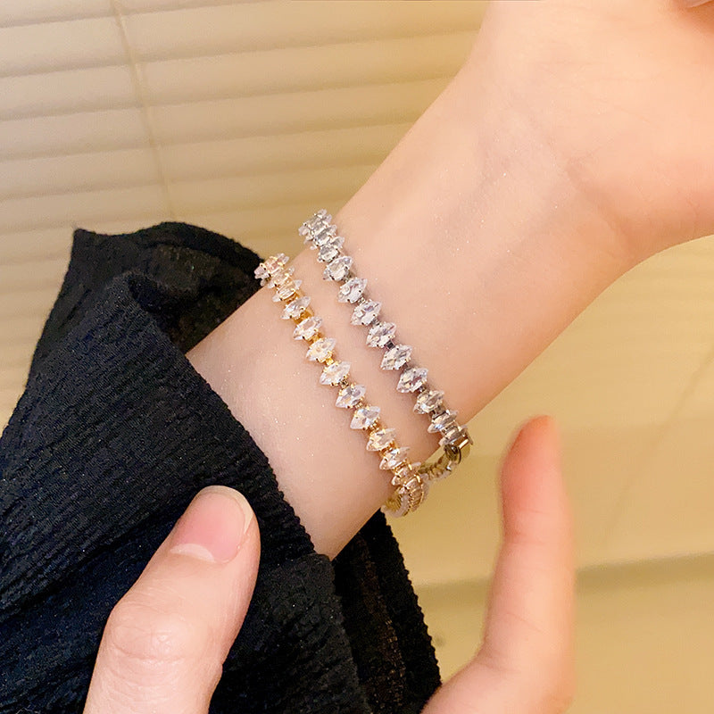 Elegant Rhinestone Zircon Water Drop Bracelet – Simple & Light Luxury Jewelry