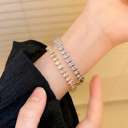Elegant Rhinestone Zircon Water Drop Bracelet – Simple & Light Luxury Jewelry