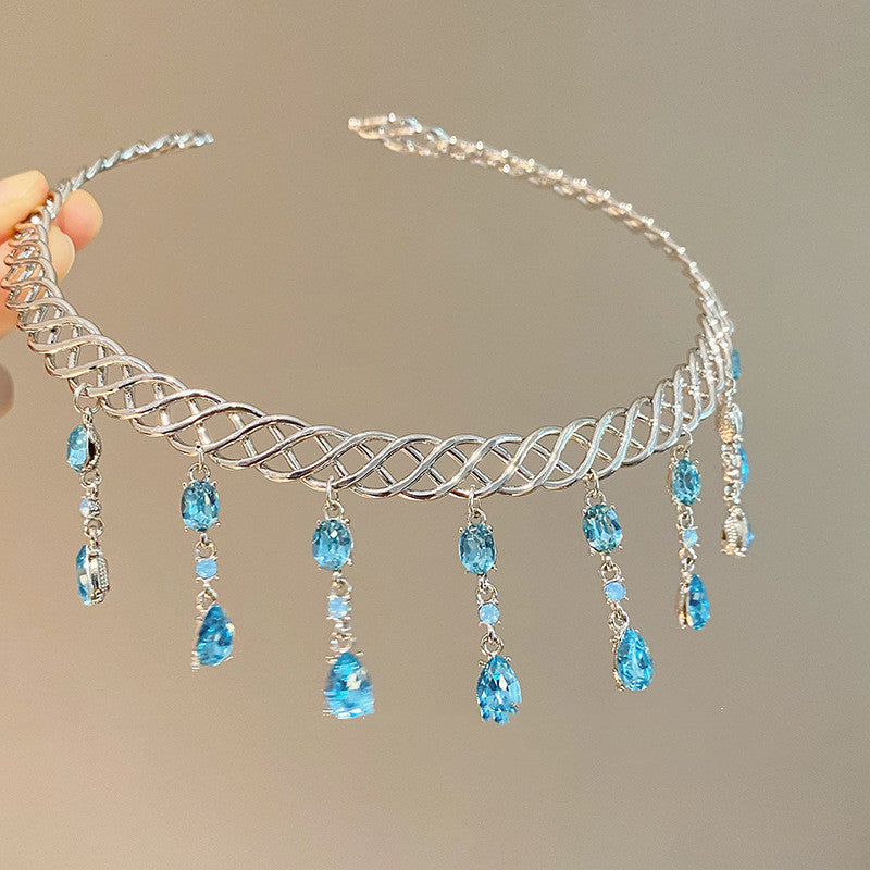 Onlineorderly™ Blue Water Drop Zircon Necklace – Elegant Women’s Fashion Collar Jewelry