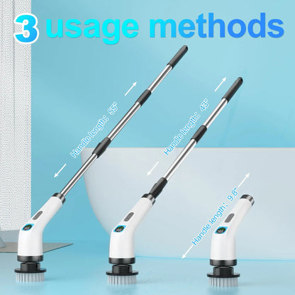 Onlineorderly™ 7-in-1 Electric Spin Scrubber with LED Display & Long Handle