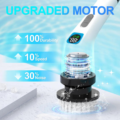 Onlineorderly™ 7-in-1 Electric Spin Scrubber with LED Display & Long Handle
