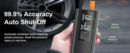 Portable Car Air Pump with LED Screen & Pressure Gauge